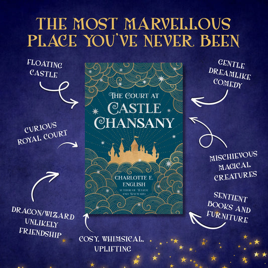 Genre and trope highlights for The Court at Castle Chansany, a cosy fairytale novel by Charlotte E. English