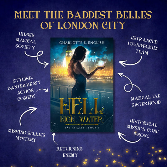 Genre and trope highlights for Hell and High Water, a Fae Fatales urban fantasy novel by Charlotte E. English