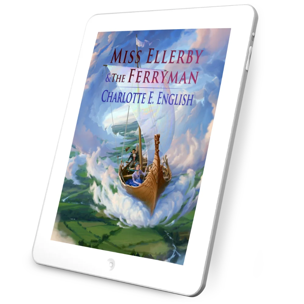 Miss Ellerby and the Ferryman ebook cover — Tales of Aylfenhame fae cosy fairytale by Charlotte E. English