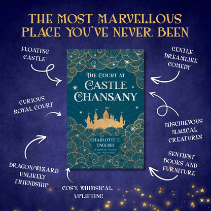 Genre and trope highlights for The Court at Castle Chansany, a cosy fairytale novel by Charlotte E. English
