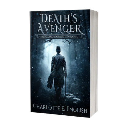 Death's Avenger paperback cover — Malykant Mysteries fantasy mystery by Charlotte E. English