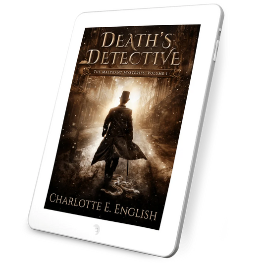 Death's Detective ebook cover — Malykant Mysteries fantasy mystery by Charlotte E. English