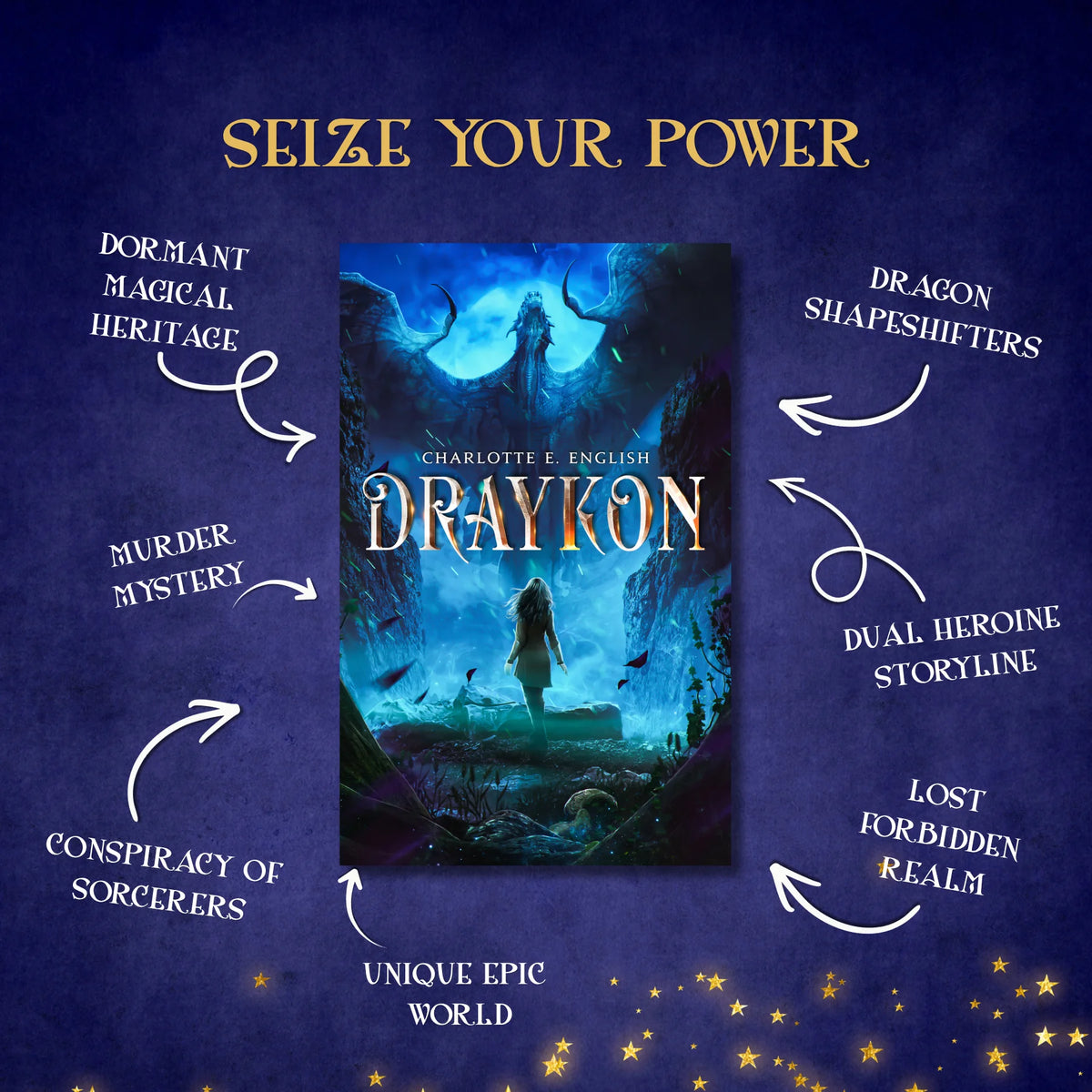 Genre and trope highlights for Draykon, an epic fantasy novel by Charlotte E. English