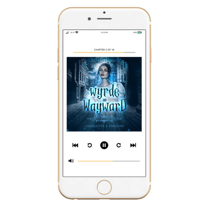Wyrde and Wayward audiobook cover, alternate view — House of Werth cosy gothic fantasy by Charlotte E. English