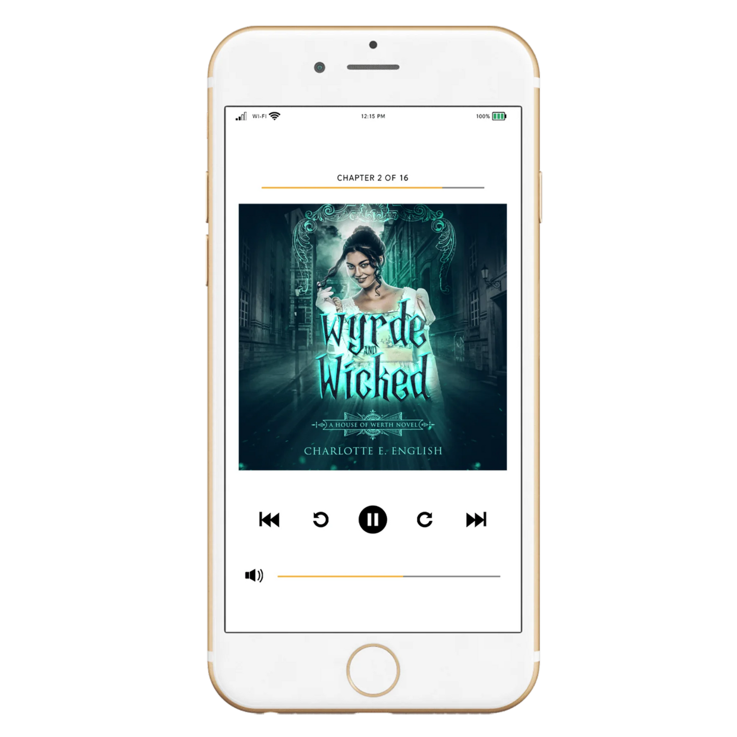 Wyrde and Wicked audiobook cover, alternate view — House of Werth cosy gothic fantasy by Charlotte E. English