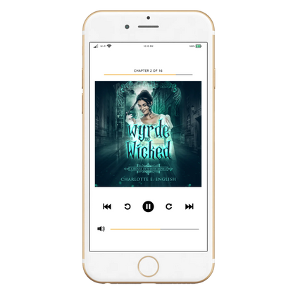 Wyrde and Wicked audiobook cover, alternate view — House of Werth cosy gothic fantasy by Charlotte E. English