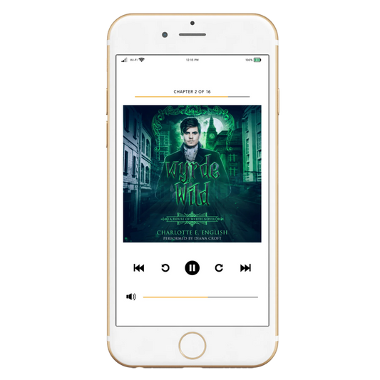 Wyrde and Wild audiobook cover, alternate view — House of Werth cosy gothic fantasy by Charlotte E. English