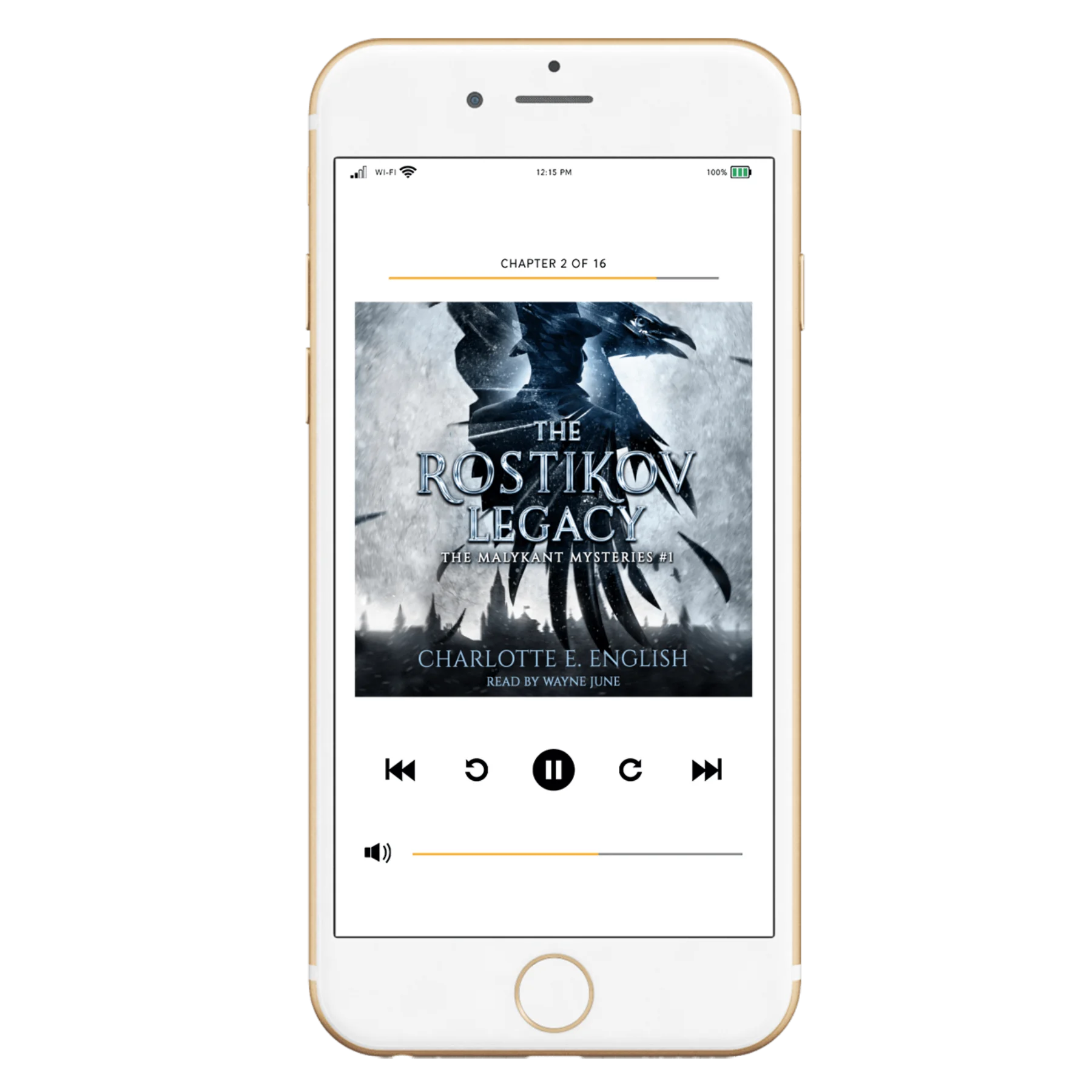 The Rostikov Legacy audiobook cover — Malykant Mysteries fantasy mystery by Charlotte E. English