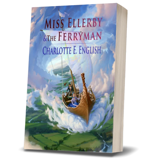 Miss Ellerby and the Ferryman paperback cover — Tales of Aylfenhame fae cosy fairytale by Charlotte E. English
