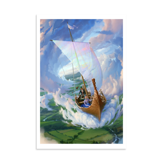 Miss Ellerby and the Ferryman poster — Tales of Aylfenhame fairytale art by Elsa Kroese — Charlotte E. English merch