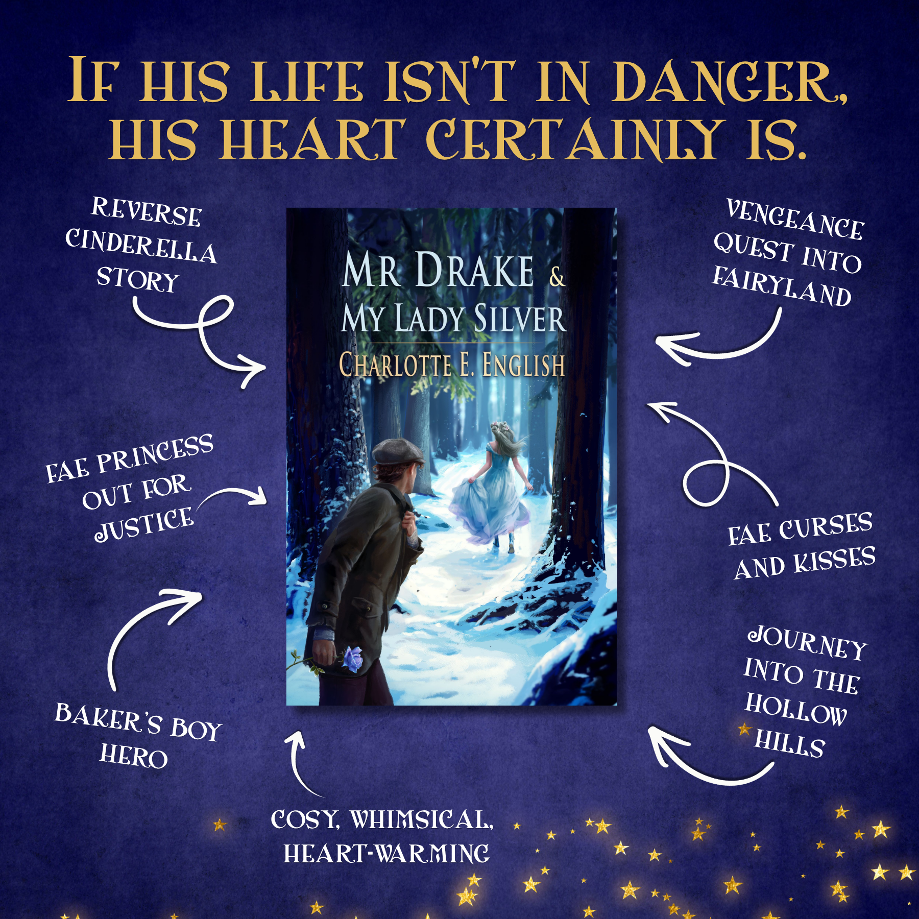 Genre and trope highlights for Mr. Drake and My Lady Silver, a Tales of Aylfenhame fae cosy fairytale novel