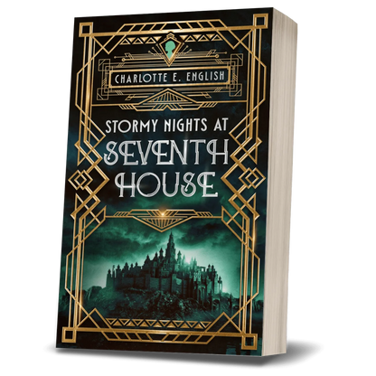 Stormy Nights at Seventh House paperback cover — Chronicles of Vexx cosy gothic fantasy by Charlotte E. English