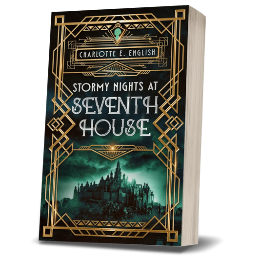 Stormy Nights at Seventh House paperback cover — Chronicles of Vexx cosy gothic fantasy by Charlotte E. English