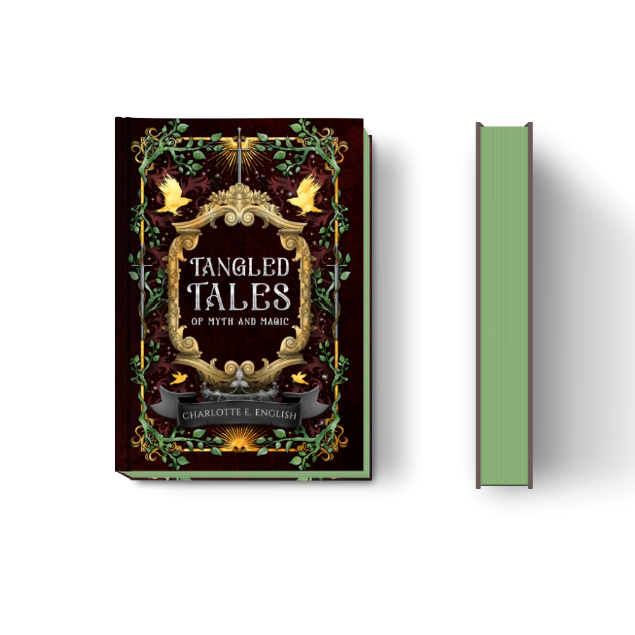 Tangled Tales of Myth and Magic hardback cover — Tangled Tales fantasy short story collection by Charlotte E. English