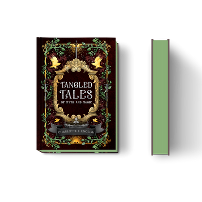 Tangled Tales of Myth and Magic hardback cover — Tangled Tales fantasy short story collection by Charlotte E. English
