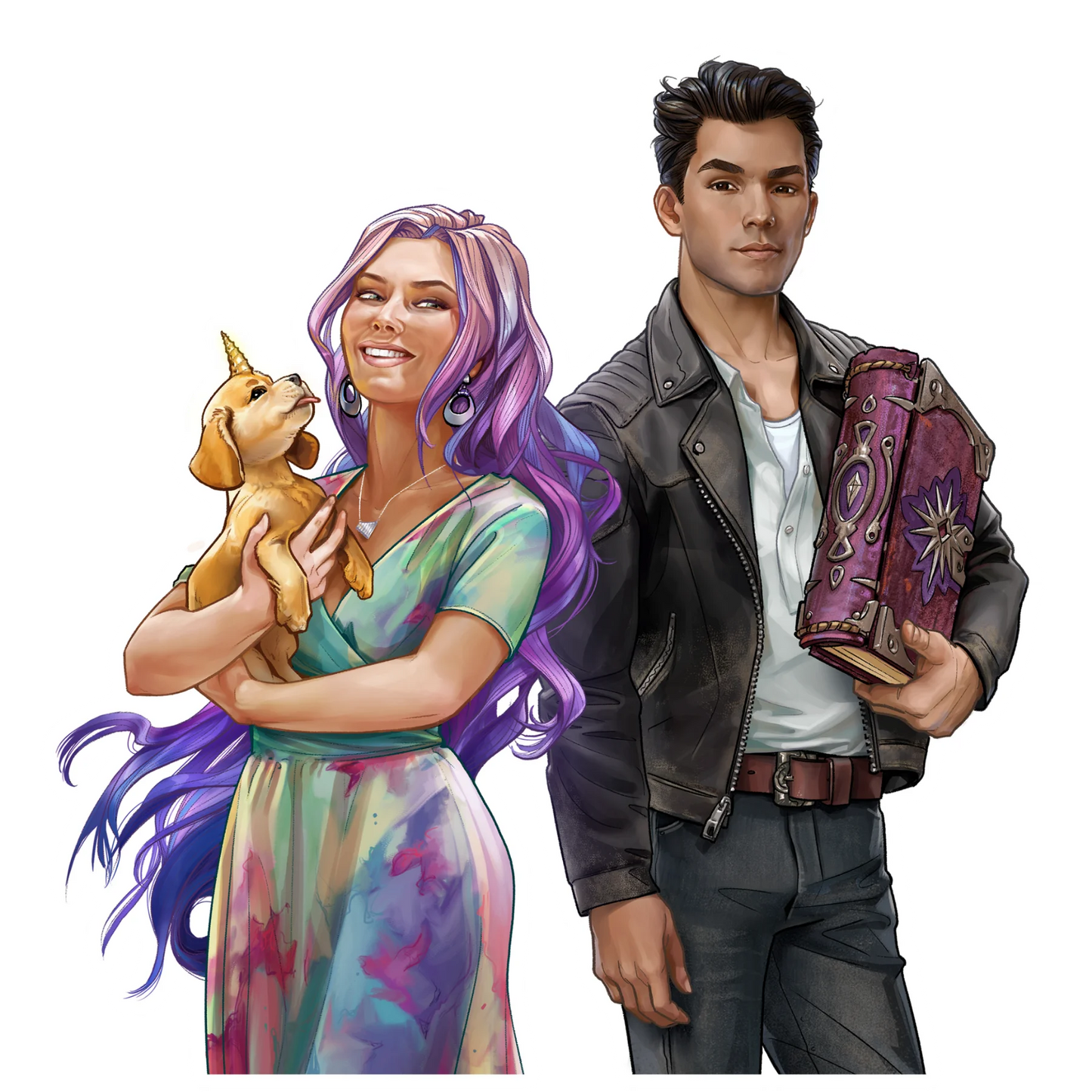 Ves and Jay sticker set — Modern Magick character stickers, art by Elsa Kroese — Charlotte E. English merch