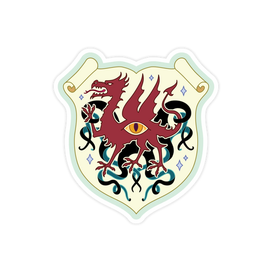 House of Werth Coat of Arms sticker, light mode — fan merch, art by Elsa Kroese — Charlotte E. English merch