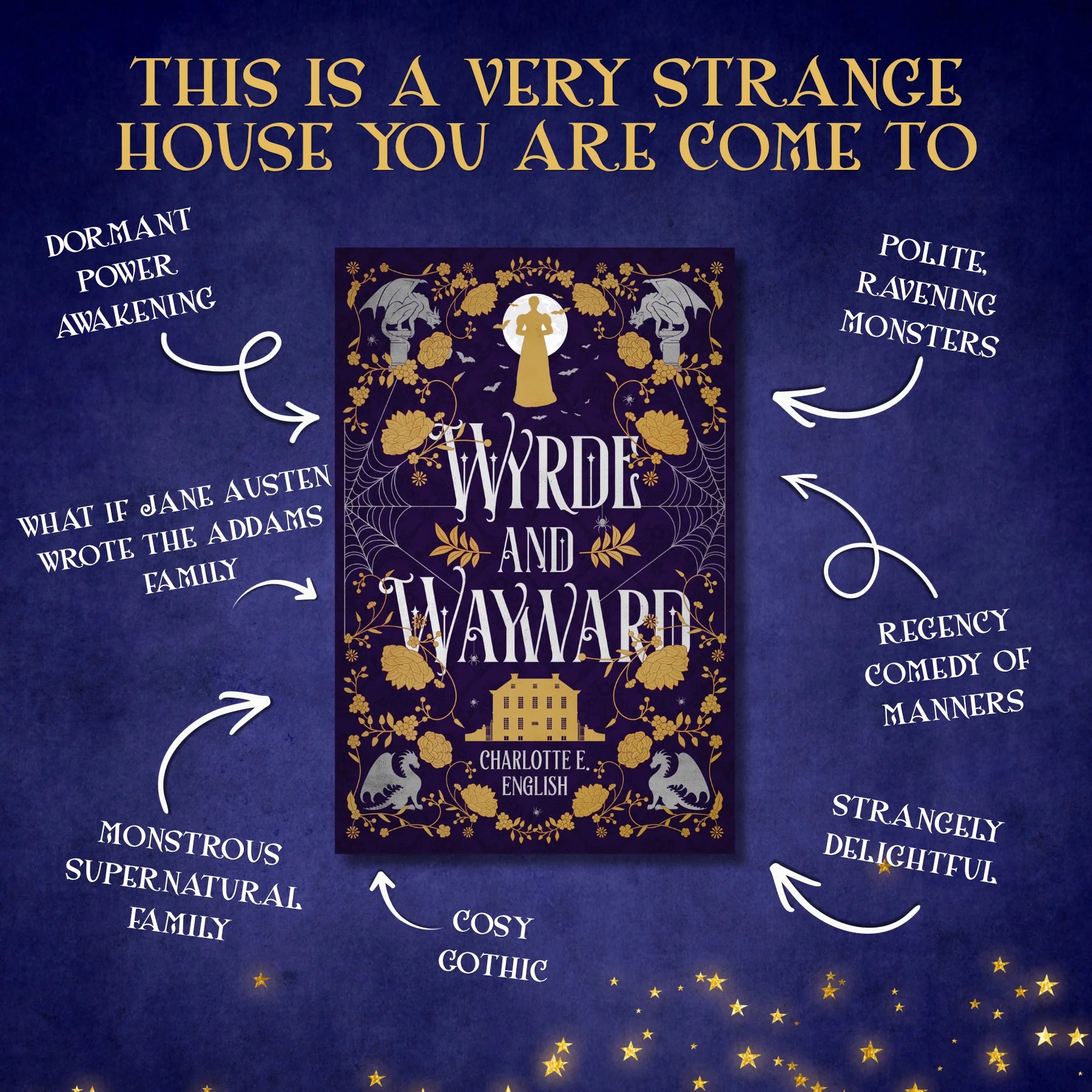 Genre and trope highlights for Wyrde and Wayward, a House of Werth cosy gothic fantasy novel by Charlotte E. English