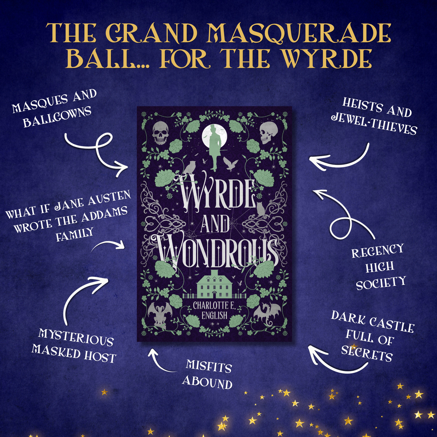 Genre and trope highlights for Wyrde and Wondrous, a House of Werth cosy gothic fantasy novel by Charlotte E. English