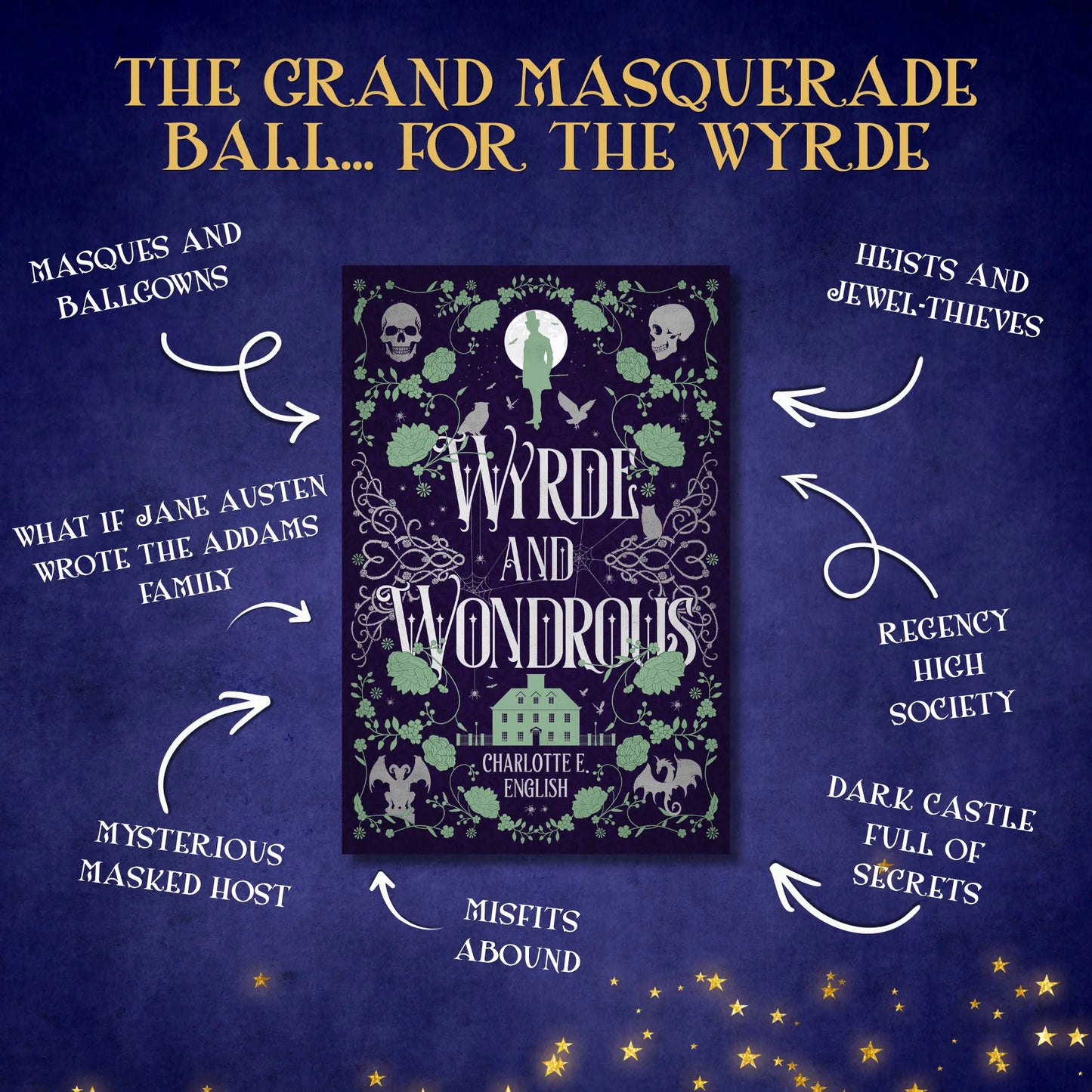 Genre and trope highlights for Wyrde and Wondrous, a House of Werth cosy gothic fantasy novel by Charlotte E. English